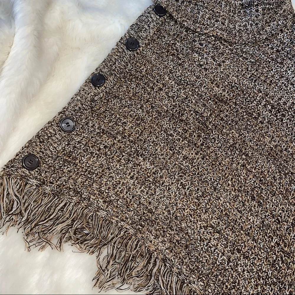 Cowl Neck Fringed Poncho - Picture 10 of 16